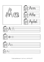 Vorschau - Arbeitsblätter - Arbeitsblätter zum Buchstaben Aa in Druckschrift für den Schreiblehrgang - Seite 2