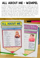 Vorschau - Arbeitsblätter - ALL ABOUT ME - Wimpel (Steckbrief Englisch) - Seite 1