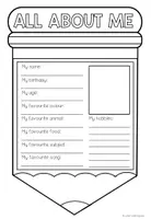 Vorschau - Arbeitsblätter - ALL ABOUT ME - Wimpel (Steckbrief Englisch) - Seite 2