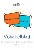 Vorschau - Anderer Materialtyp - Vokabelblatt DaZ - für ein Vokabelheft im Schnellhefter - Lineatur 2. Klasse - Deckblatt