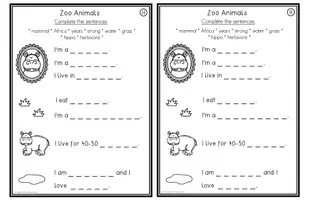 Vorschau - Arbeitsblätter - Zoo Animals A-Z - Hippo Lapbook - Seite 3