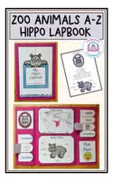 Vorschau - Arbeitsblätter - Zoo Animals A-Z - Hippo Lapbook - Deckblatt