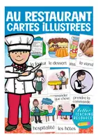Vista previa - Decoración del aula - au restaurant - tarjetas con imágenes Francés - Portada
