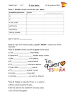 Vorschau - Arbeitsblätter - El verbo querer - presente de indicativo - Deckblatt