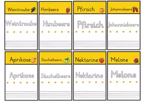 Vorschau - Arbeitsblätter - Lernwörter-Flipflap zum Thema „Obst“ - Seite 3