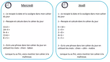 Aperçu - Cartes d'exercices - Rituel de CP quotidien (plutôt à partir de la P3) - Page 1