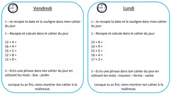 Aperçu - Cartes d'exercices - Rituel de CP quotidien (plutôt à partir de la P3) - Page 2