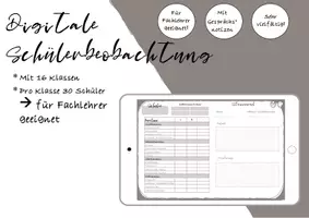 Vorschau - selbst erstellte Cliparts/Grafiken - Digitale Schülerbeobachtung - für Fachlehrer geeignet! - Deckblatt