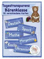 Vorschau - Poster - Tagestransparenz Bärenklasse Stundenplan - Deckblatt