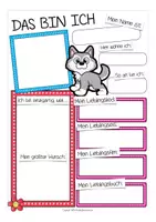 Vorschau - Arbeitsblätter - Das bin ich - Arbeitsblätter Wolfklasse Grundschule Klassentier Wolf - Seite 1