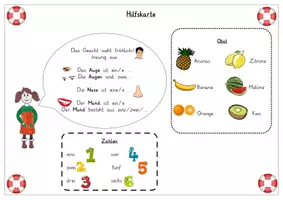 Vorschau - Spiele - Körperteile/ Obst/ Zahlen - lustige Gesichter - Spiel (DaZ) - Seite 2