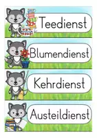 Vorschau - Aufgabenkarten - Klassendienste Wolfklasse Klassentier Wolf Grundschule - Seite 2