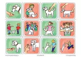 Vorschau - Bildkarten - Hund im Kindergarten, das Spiel zum Ausdrucken - Seite 1