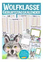 Vorschau - Arbeitsblätter - Geburtstagskalender Wolfklasse Klassentier Wolf - Deckblatt