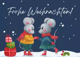 Vorschau - Mal- und Bastelvorlagen - Mausklasse Postkarte für Weihnachten / Klassentier Maus - Seite 1
