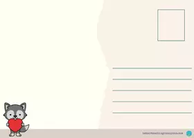 Vorschau - Arbeitsblätter - Wolfklasse Postkarte für Weihnachten / Klassentier Wolf - Seite 2