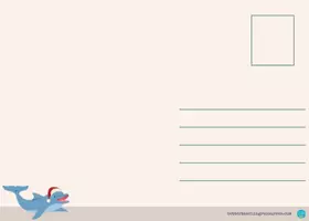 Vorschau - Mal- und Bastelvorlagen - Delfinklasse Postkarte Weihnachten / Klassentier Delfin Grundschule - Seite 2