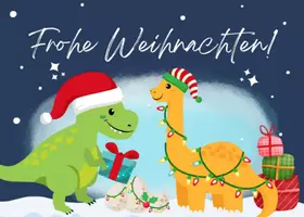 Vorschau - Arbeitsblätter - Dinoklasse Postkarte Weihnachten / Klassentier Dinosaurier Grundschule - Seite 1