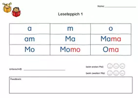 Vorschau - Arbeitsblätter - Leseteppiche anhand der Lektüre Flex und Flora 1: Arbeitsblätter & Elternbrief (Druckschrift) - Deutsch - Kl. 1 - Seite 1