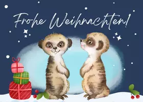 Vorschau - Arbeitsblätter - Erdmännchenklasse Postkarte für Weihnachten / Klassentier Erdmännchen - Seite 1