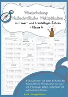 Vorschau - Arbeitsblätter - Wiederholung Halbschriftliche Multiplikation Klasse 4 - Deckblatt