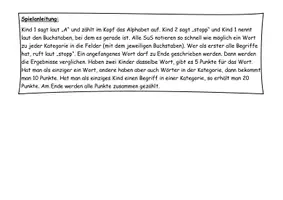Vorschau - Spiele - "Stadt Land Fluss" Wortarten, Grammatik und Zeitformen + Differenzierungsmaterial + Variante zur Stärkung der Klassengemeinschaft - Seite 1