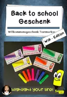 Vorschau - Mal- und Bastelvorlagen - Willkommensgeschenk Textmarker - Wir Edition - Deckblatt