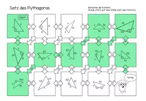 Vorschau - Arbeitsblätter - Pythagoras - Berechnung der Kathete (Mare/Labyrinth) - Seite 2