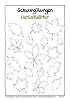 Vorschau - Arbeitsblätter - Schwungübungen Herbst: Herbstblätter & Blätterregen - Deckblatt