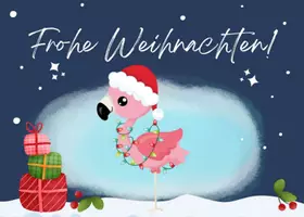 Vorschau - Arbeitsblätter - Flamingoklasse Postkarte Weihnachten / Klassentier Flamingo - Seite 1