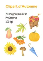 Aperçu - Cartes / Images - Clipart d'Automne, Images en couleur - Page de couverture