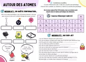 Aperçu - Apprentissages en autonomie - Autour des atomes - missions atomes + tableau périodique simplifié illustré - Page 2