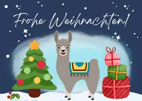 Vorschau - Arbeitsblätter - Lamaklasse Postkarte Weihnachten / Klassentier Lama - Seite 1