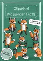 Vorschau - selbst erstellte Cliparts/Grafiken - Clipartset - Klassentier Fuchs / Fuchsklasse (Privater Gebrauch) - Deckblatt