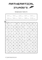 Vista previa - Hojas de trabajo - Tablas de Multiplicar 2, 3 y 5 - Mathematical Invaders - página 3