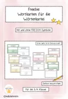 Vorschau - Stationenlernen - Freebie Wortkartenvorlage für die Wörterkartei - Deckblatt