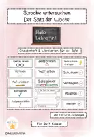 Vorschau - Stundenentwürfe - Satz der Woche - Checkerheft - Deckblatt