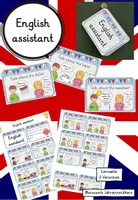 Vorschau - Präsentationen/Tafelbilder - English assistant / assistant teacher (Einstiegsritual) - Deckblatt