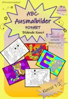 Vorschau - Mal- und Bastelvorlagen - Tier - ABC - Ausmalbilder POPART Kunst - Deckblatt