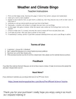 Vorschau - Spiele - Weather and Climate Bingo Great for Review and Cover Lessons- - Deckblatt