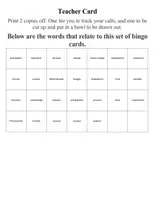 Vorschau - Spiele - Weather and Climate Bingo Great for Review and Cover Lessons- - Seite 1