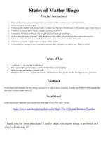 Vorschau - Spiele - States of Matter Bingo - Great for Review and Cover Lessons - Deckblatt