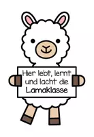 Vorschau - Poster - Türaushang Lamaklasse – Türschild & Türdeko fürs Klassenzimmer - Seite 1