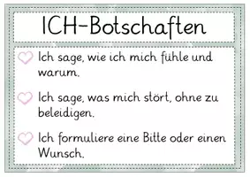 Vorschau - Arbeitsblätter - Konflikte lösen: Problemlösegespräch, Plakat ICH-Botschaften & Beispielsituationen (Materialpaket Sozialtraining) - Seite 1