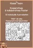Vorschau - Mal- und Bastelvorlagen - Kooperatives Poster - Klassenteam - Schulstart - Teambuilding - Deckblatt
