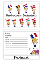 Vorschau - Arbeitsblätter - Nachbarländer Deutschlands: Flipbook & Recherche - Sachunterricht - Kl. 3/4 - Seite 1