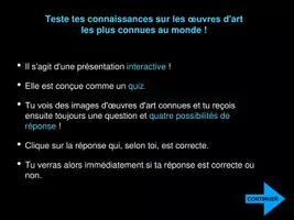 Aperçu - Présentation / Support pour le tableau - ART: Connais-tu les œuvres d'art les plus connues (PowerPoint/Keyn) - Page 1