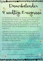 Vorschau - Präsentationen/Tafelbilder - Dauerkalender/ Klassenkalender mit Platz für wichtige Ereignisse - Seite 1