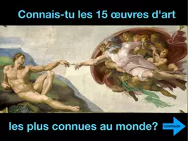 Aperçu - Présentation / Support pour le tableau - ART: Les 15 œuvres d'art les plus connues (quiz PDF) - Page de couverture