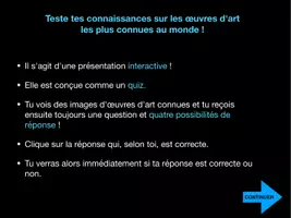 Aperçu - Présentation / Support pour le tableau - ART: Les 15 œuvres d'art les plus connues (quiz PDF) - Page 1